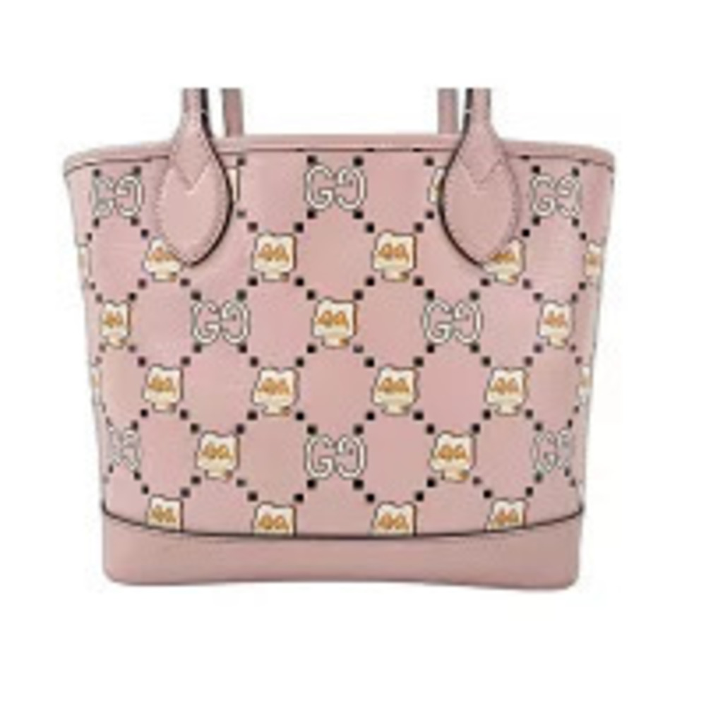 Gucci Animal Tote Bag Leather Pink